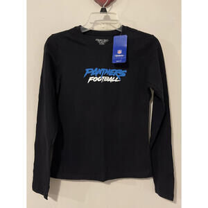 Reebok NFL Carolina Panthers Womens Small Black Cotton Shirt NWT! M251